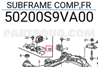 Honda 50200S9VA00 SUBFRAME COMP,FR
