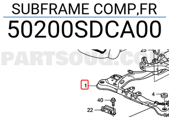 Honda 50200SDCA00 SUBFRAME COMP,FR