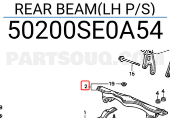 Honda 50200SE0A54 REAR BEAM(LH P/S)