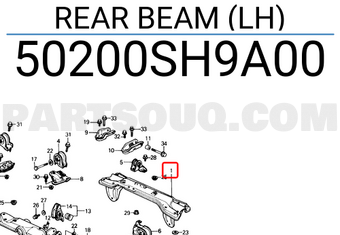 Honda 50200SH9A00 REAR BEAM (LH)