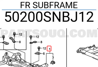 Honda 50200SNBJ12 FR SUBFRAME