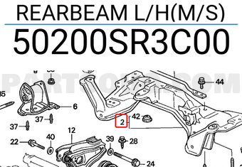 Honda 50200SR3C00 REARBEAM L/H(M/S)