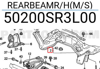 Honda 50200SR3L00 REARBEAMR/H(M/S)