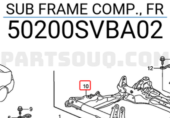 Honda 50200SVBA02 SUB FRAME COMP., FR