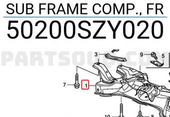 Honda 50200SZY020 SUB FRAME COMP., FR