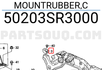 Honda 50203SR3000 MOUNTRUBBER,C