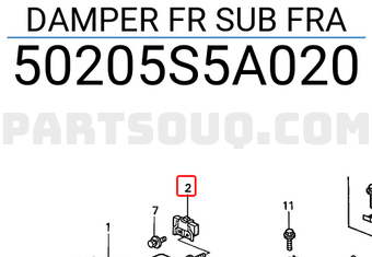 Honda 50205S5A020 DAMPER FR SUB FRA