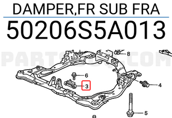 Honda 50206S5A013 DAMPER,FR SUB FRA