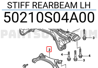 Honda 50210S04A00 STIFF REARBEAM LH