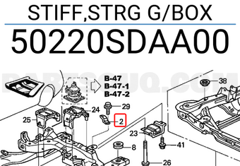 Honda 50220SDAA00 STIFF,STRG G/BOX