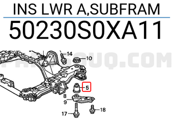 Honda 50230S0XA11 INS LWR A,SUBFRAM