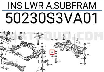 Honda 50230S3VA01 INS LWR A,SUBFRAM