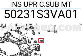 Honda 50231S3VA01 INS UPR C,SUB MT