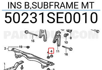 Honda 50231SE0010 INS B,SUBFRAME MT
