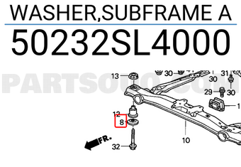 Honda 50232SL4000 WASHER,SUBFRAME A