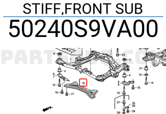 Honda 50240S9VA00 STIFF,FRONT SUB