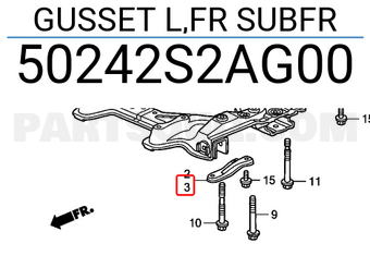 Honda 50242S2AG00 GUSSET L,FR SUBFR