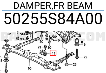 Honda 50255S84A00 DAMPER,FR BEAM