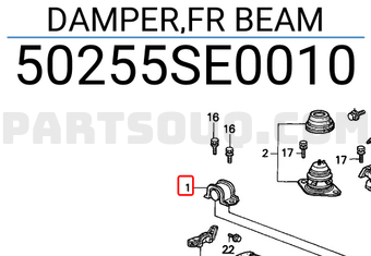 Honda 50255SE0010 DAMPER,FR BEAM