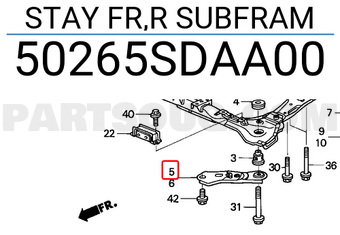 Honda 50265SDAA00 STAY FR,R SUBFRAM