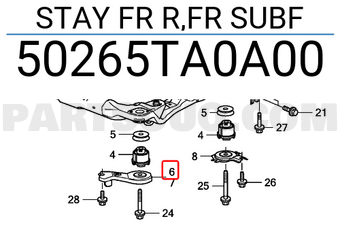Honda 50265TA0A00 STAY FR R,FR SUBF