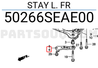 Honda 50266SEAE00 STAY L. FR