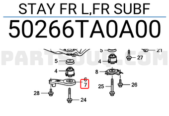 Honda 50266TA0A00 STAY FR L,FR SUBF