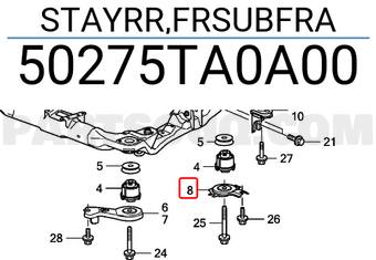 Honda 50275TA0A00 STAYRR,FRSUBFRA