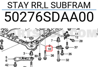 Honda 50276SDAA00 STAY RR,L SUBFRAM
