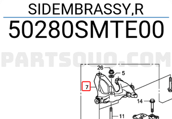 Honda 50280SMTE00 SIDEMBRASSY,R