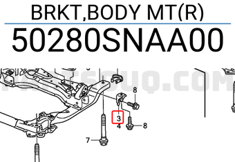 Honda 50280SNAA00 BRKT,BODY MT(R)