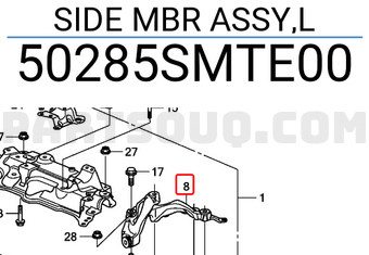 Honda 50285SMTE00 SIDE MBR ASSY,L