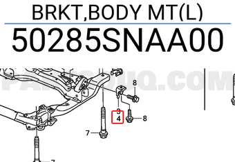 Honda 50285SNAA00 BRKT,BODY MT(L)