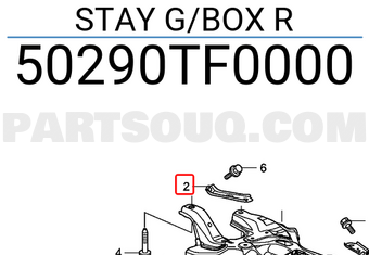 Honda 50290TF0000 STAY G/BOX R