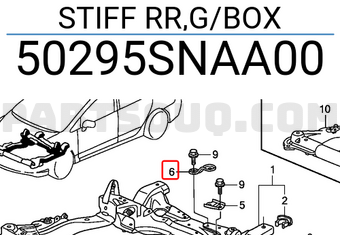 Honda 50295SNAA00 STIFF RR,G/BOX