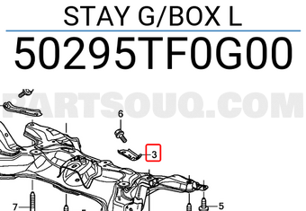 Honda 50295TF0G00 STAY G/BOX L
