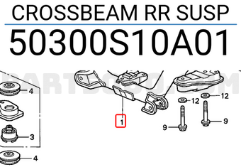 Honda 50300S10A01 CROSSBEAM RR SUSP