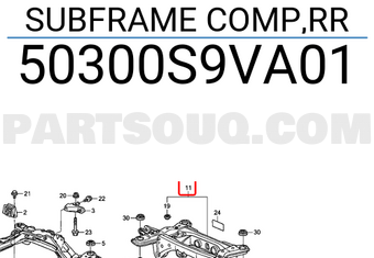 Honda 50300S9VA01 SUBFRAME COMP,RR