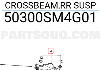 Honda 50300SM4G01 CROSSBEAM,RR SUSP