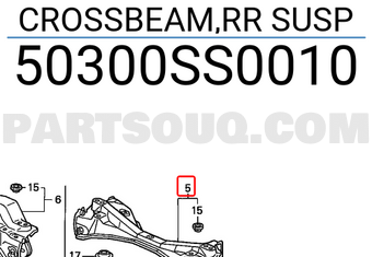 Honda 50300SS0010 CROSSBEAM,RR SUSP