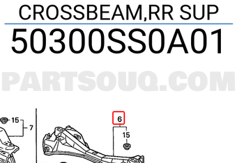 Honda 50300SS0A01 CROSSBEAM,RR SUP