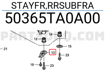 Honda 50365TA0A00 STAYFR,RRSUBFRA