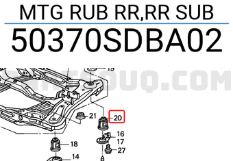 Honda 50370SDBA02 MTG RUB RR,RR SUB