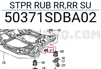 Honda 50371SDBA02 STPR RUB RR,RR SU