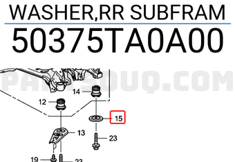 Honda 50375TA0A00 WASHER,RR SUBFRAM