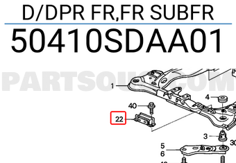 Honda 50410SDAA01 D/DPR FR,FR SUBFR