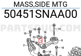 Honda 50451SNAA00 MASS,SIDE MTG
