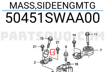 Honda 50451SWAA00 MASS,SIDEENGMTG