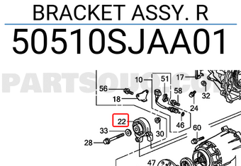 Honda 50510SJAA01 BRACKET ASSY. R