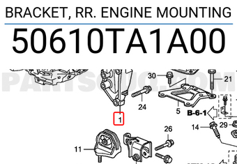 Honda 50610TA1A00 BRACKET, RR. ENGINE MOUNTING